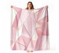 Coperta in pile di flanella 70 x 100 cm, Tutte le stagioni Geometria Poligonale Moderna Coperta super morbida, calda e accogliente per letto e divano Rosa per Donne Uomini Adulti