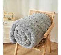 Coperta in pile di flanella a nido d'ape Generic, grigia, 200x230 cm, | Questa soffice coperta in microfibra a tinta unita offre un comfort caldo, spesso e avvolgente, perfetta come coperta