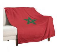 Coperta In Pile Di Flanella Con Stampa Esclusiva Della Bandiera Del Regno Del Marocco Soffice Super Morbida Calda E Accogliente Per Divano/Divano/Coperta Da Viaggio Leggera E Soffice 100×150Cm