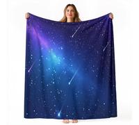 Coperta in pile di flanella in microfibra 127 x 152 cm Stella Dei Sogni Cielo Stella Cadente, Coperte per divani letto, divani, soggiorni, bambini e adulti, Blu