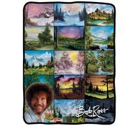 Coperta in pile di flanella ""Sette volte sei"" di Bob Ross, 46 x 60 cm