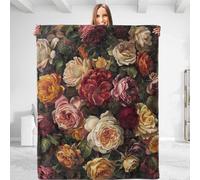 Coperta in Pile for Flower Coperta per Divano E Letto Lavabile Calda Copriletto, per Canottaggio, Campeggio, Travel, 150x200cm