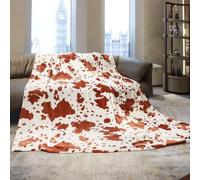 Coperta in pile king size, extra large, viola scuro, per letto e divano, morbida decorazione per la casa, mucca marrone, per letto matrimoniale 230 x 230 cm