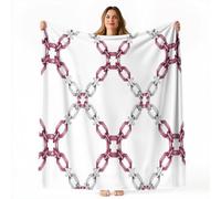 Coperta in pile morbida e leggera con stampa Minimalismo Geometria Catena, Crema coperta in flanella per letto divano viaggi, idea regalo per adolescenti e donne 200 x 220 cm