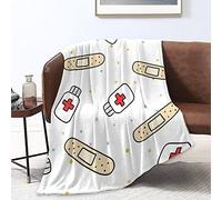 Coperta in pile morbida per infermiera cerotto in flanella per adulti e bambini, coperta per divano, letto, ufficio, divano