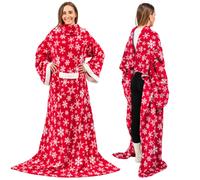 Coperta in pile PAVILIA con maniche per donne, uomini e adulti, indossabile, calda e morbida, con tasca e maniche, ideale come copriletto per la