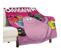 Coperta in pile per bambini, motivo: Barbapapa con poster classico anime (5), per letto, divano, 300 g/m², super morbida e calda, decorazione per la casa, 152,4 x 203,2 cm