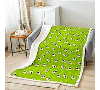 Coperta in pile per bambini, motivo: mucca e girasole, 3D, per bambini, ragazzi e ragazze, con simpatici animali da fattoria, per divano letto, letto matrimoniale, 150 x 179 cm