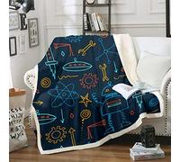 Coperta in pile per bambini, motivo robot disegnato a mano, coperta per bambini, coperta da stronomia, coperta per bambini, coperta Sherpa per sedia ufficio e camera da letto, 152,4 x 200,7 cm
