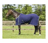 Coperta in pile per cavalli con Sottopancia Q-essentials Bleu 155 cm (lunghezza totale: 205 cm)