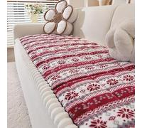 Coperta in Pile per Divano - Plaid Natalizio Matrimoniale Spesso, Térmica Invernale Calda, Utilizzo come Letto Singolo o Telo per Sofa Ideale per Decorazione Natale(Dark red,27.5x70.8in(70x180cm))