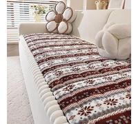 Coperta in Pile per Divano - Plaid Natalizio Matrimoniale Spesso, Térmica Invernale Calda, Utilizzo come Letto Singolo o Telo per Sofa Ideale per Decorazione Natale(Brown,27.5x82.6in(70x210cm))