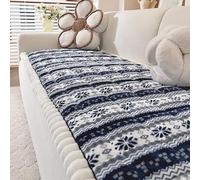 Coperta in Pile per Divano - Plaid Natalizio Matrimoniale Spesso, Térmica Invernale Calda, Utilizzo come Letto Singolo o Telo per Sofa Ideale per Decorazione Natale(Navy blue,27.5x82.6in(70x210cm))