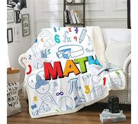 Coperta in pile per ragazzi e ragazze, coperta a tema matematico con formula matematica, coperta in pile per matematica geometria scienza coperta sfocata per ragazzi e bambini, scuola, dormitorio,