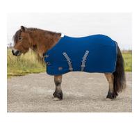 Coperta in pile per shetland con cinghia QHP Bleu 85 cm (lunghezza totale: 115 cm)