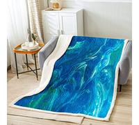 Coperta in pile sherpa oceanica hawaiana coperta per letto divano bambini ragazzi vita marina coperta in peluche ultra morbida nautica estate vacanze vacanze liquido blu peloso coperta per bambini 76