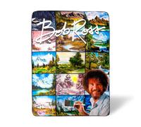 Coperta In Pile Sherpa Oversize Di Bob Ross | 54 X 72 Pollici