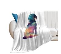 Coperta in Pile Starry Silhouette Dog Beagle Coperta per Letto Lavabile Comodo Copridivano, per Divano, Living Rooms, Office, 150x200cm