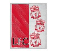Coperta in pile ufficiale Liverpool FC | Plaid super morbido e caldo con retro Sherpa, design con stemma | Perfetta per casa, camera da letto, pigiama party e campeggio | Dimensioni 120 x 150 cm