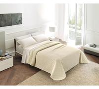 Coperta In Pura Lana Vergine Merinos Incisa Diagonale Alta Densità Prodotto Italiano Calda Ipoallergenica Termoregolatrice Retro In Calda Flanella Bordo In Velluto - Naturale - Matrimoniale