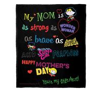 Coperta in seta con scritta Justice League Mom is Super Aggretsuko Comics, 50"""" x 60"""" (D0102HARYZY.)