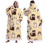 Coperta Indossabile Donna Felpa con cappuccio oversize di Halloween for adulti, extra lunga, spessa e felpata, indossabile con maniche, for donne e uomini, abbigliamento invernale for la casa(Color21)