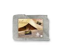 COPERTA ISLANDA in vera pura LANA vergine morbida e calda GRIGIO Melange