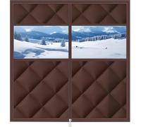 Coperta isolante for tende con guarnizione for finestra for l'inverno di camper e case mobili Kit di isolamento for finestre Tende termiche visibili for finestre isolate(Brown,55x106in/140x270cm)