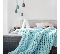 Coperta Lavorata A Maglia, Morbida, All'Uncinetto Fatta A Mano A Trecce, Grande, Annodata - Adatto Per La Decorazione Domestica Del Divano (C 200x200cm)