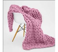 Coperta lavorata a maglia spessa, realizzata a mano, accogliente, all'uncinetto, morbida coperta decorativa, tappetino da yoga per la casa (dimensioni: 150 x 150 cm)