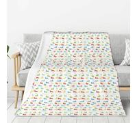 Coperta leggera e calda con stampa di coniglio arcobaleno, morbida e spessa, per camera da letto, campeggio, soggiorno, viaggio