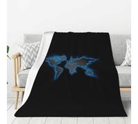 Coperta leggera e calda con stampa di mappa del mondo, morbida e spessa, per camera da letto, campeggio, soggiorno, viaggio