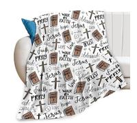 Coperta leggera e calda in flanella con scritta in lingua inglese "Jesus Prayer", 203 x 152 cm, lavabile in lavatrice, per meditazione, per preghiera religiosa, regalo per la fede cristiana, camera da