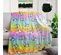 Coperta luminosa con panda che si illuminano al buio, coperta luminosa per bambini e adulti, morbida e accogliente coperta in flanella per bambini, decorazione per compleanno e camera da letto (panda