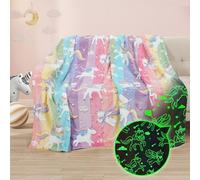 Coperta luminosa per bambini unicorno, Catalonia Classy, morbido pile soffice e accogliente per divano letto, caldo divano invernale per tutte le stagioni per bambini 150 x 130 cm