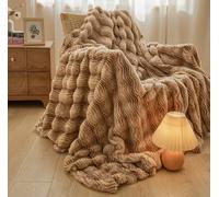 Coperta Lusso Pelliccia Sintetica Morbida Calda Invernale Doppio Strato