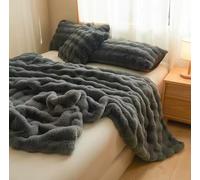 Coperta Lusso Pelliccia Sintetica Morbida Calda Invernale Doppio Strato