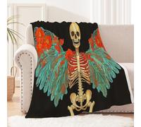 coperta matrimoniale invernale 130x150 cm Ali Di Farfalla Scheletriche coperta lana Tessuto caldo in Poliestere per Letto Divano Viaggio Esterno, Leggero e Confortevole, adatto a animali MF29-768