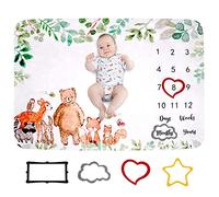 Coperta Mesi Neonato Femmina Maschio Tappeto per Foto Telo Regalo Baby Shower Unisex per Neomamme Copertina, 130X100cm