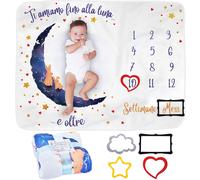 Coperta Mesi Neonato in Italiano | Tappeto per Maschio O Femmina; Unisex | Regal