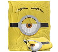 Coperta Minions, 152 x 127 cm, coperta super morbida al tatto con la faccia di Stuart, setosa al tatto