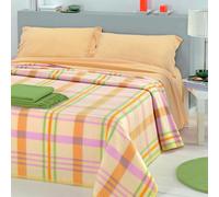Coperta Misto Lana Matrimoniale Maxi 380gr Cober Scozia Arancio/Lilla