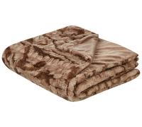 Coperta moderna in poliestere in pelliccia sintetica marrone 200 x 220 cm Bakira