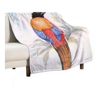 Coperta morbida con bellissimi fiori di uccelli luminosi e rami, calda e accogliente, in flanella, comoda coperta autunnale per divano letto, per tutte le stagioni, per donne e uomini, leggera, decora