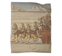 Coperta morbida con illustrazione in miniatura medievale, faraone stampato in 3D alla guida di un carro, adatta per soggiorno, camera da letto, divano, calda e confortevole, 80x90inch(200x230cm)