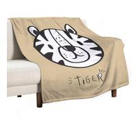 Coperta morbida con motivo a scarabocchio e tigre, calda e accogliente, in flanella, comoda coperta autunnale per divano, letto, per tutte le stagioni, per donne e uomini, leggera, decorazione per la