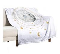 Coperta morbida con motivo cosmo mistico, luna e stelle, calda e accogliente, in flanella, comoda coperta autunnale per divano, letto, per tutte le stagioni, per donne e uomini, leggera, decorazione p