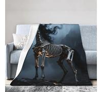 Coperta morbida e calda in microfibra con scheletro di cavallo gotico, 152 x 127 cm