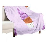 Coperta morbida estiva con gelato alla violetta, calda e accogliente, in flanella, comoda coperta autunnale per divano letto, per tutte le stagioni, per donne e uomini, leggera, decorazione per la cas