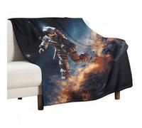 Coperta morbida per divano, coperta leggera in flanella per divano, astronauta che vola nello spazio, coperta decorativa calda e accogliente per l'autunno e l'inverno, 50"x60"